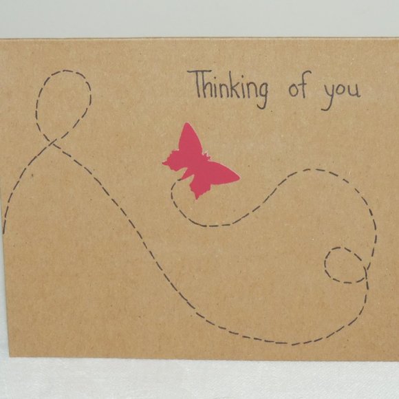 Set of 4 Whimsical Butterfly Blank Note Cards With Envelopes, Original Artwork - Picture 3 of 5